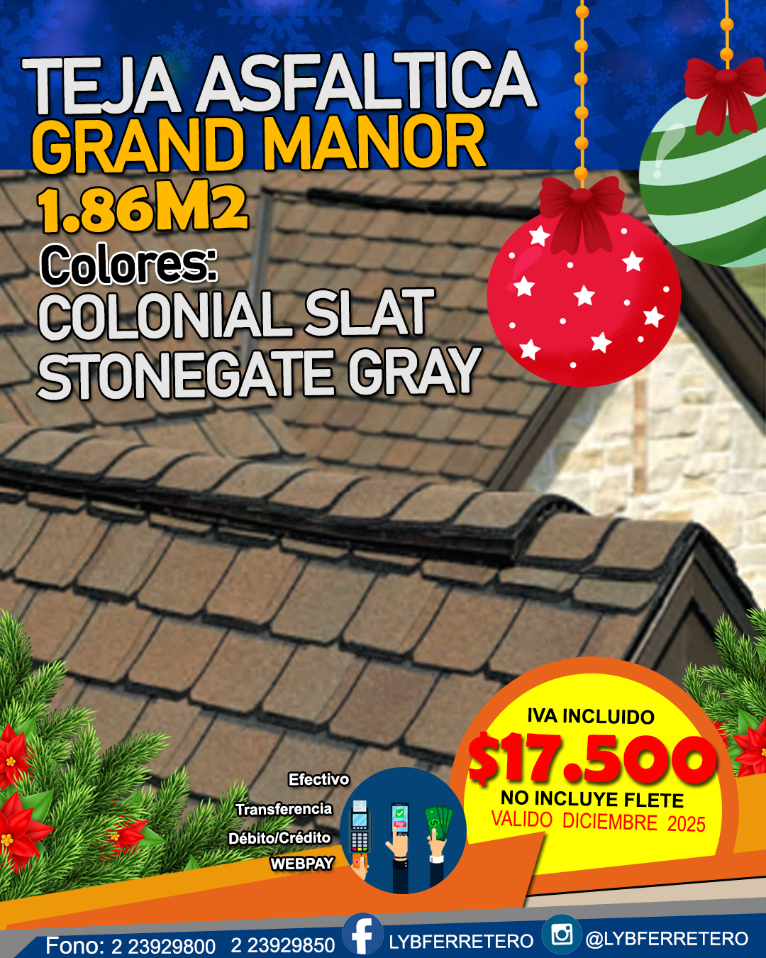 Teja Asfáltica GRAND MANOR STONEGATE GRAY Paquete 1,86M2