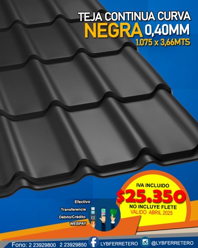 Teja Continua Curva negra 3.66
