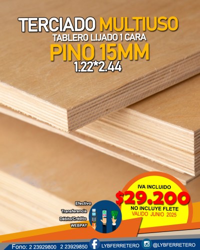 terciado multiuso 18mm 1c lijado